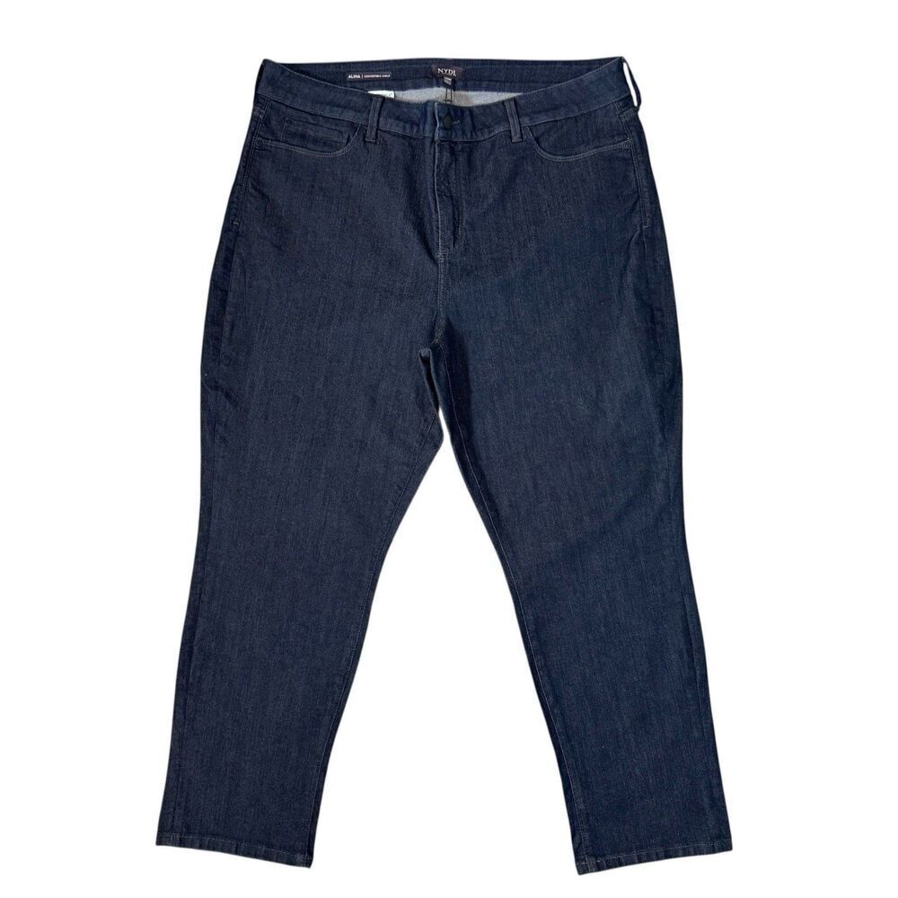 NYDJ Alina Convertible Ankle Straight Leg Jeans Pants Size 20W Plus Lift Tuck